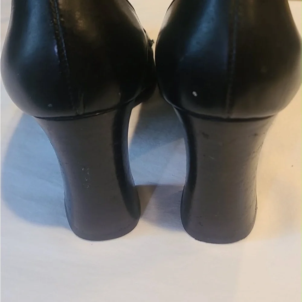 Prada Black Leather Vintage Women's Heels